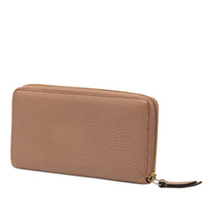グッチ GGマーモント ラウンドファスナー 長財布 456117 ピンク ベージュ レザー レディース GUCCI 【中古】