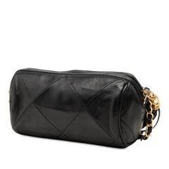 シャネル ココマーク マトラッセ タッセル チェーン ショルダーバッグ ブラック ゴールド ラムスキン レディース CHANEL 中古