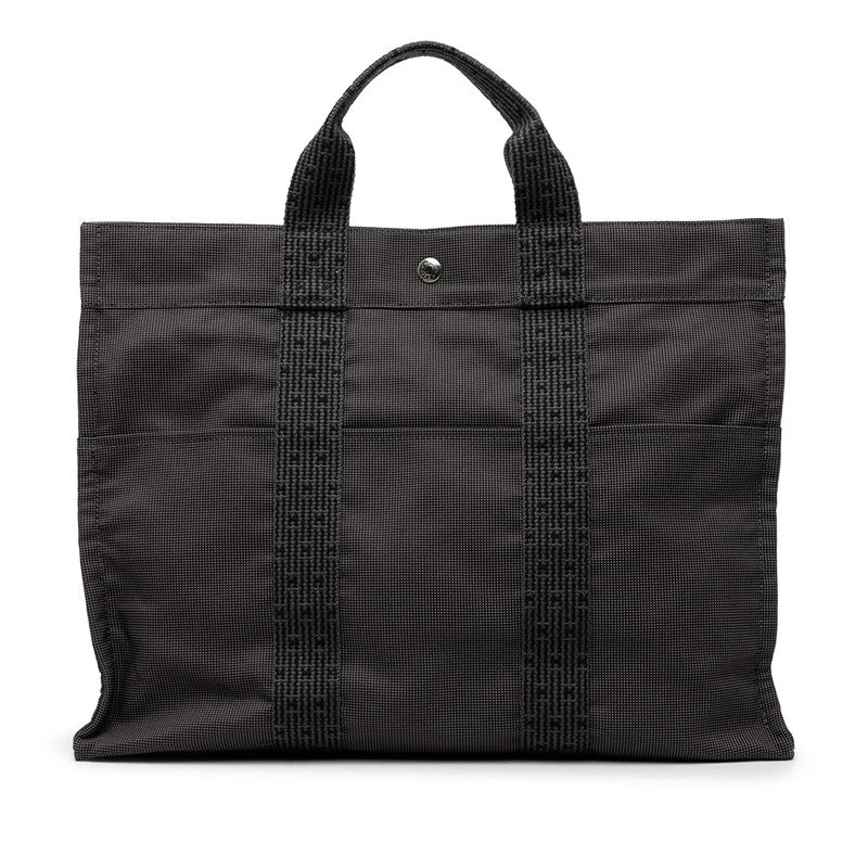エルメス エールラインMM トートバッグ ハンドバッグ グレー系 キャンバス レディース HERMES 【中古】