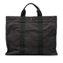 エルメス エールラインMM トートバッグ ハンドバッグ グレー系 キャンバス レディース HERMES 【中古】