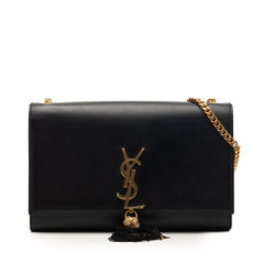 サンローラン ケイト スモール YSLロゴ タッセル チェーン ショルダーバッグ 474366 ブラック レザー レディース SAINT LAURENT 【中古】