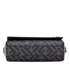 フェンディ FF クロスボディバッグ ショルダーバッグ 7M0363 ネイビー ブラック PVC レザー メンズ FENDI 【中古】