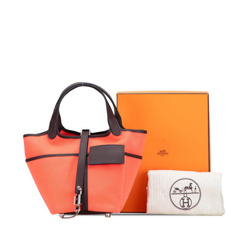 エルメス ピコタンロック カーゴPM ハンドバッグ ローズテキサス ルージュセリエ スイフト トワルゴエラン レディース HERMES 【中古】