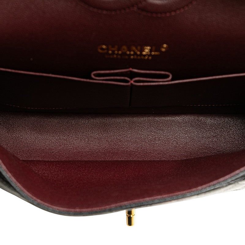 シャネル マトラッセ25 ココマーク ダブルフラップ チェーン ショルダーバッグ ブラック キャビアスキン レディース CHANEL 【中古】