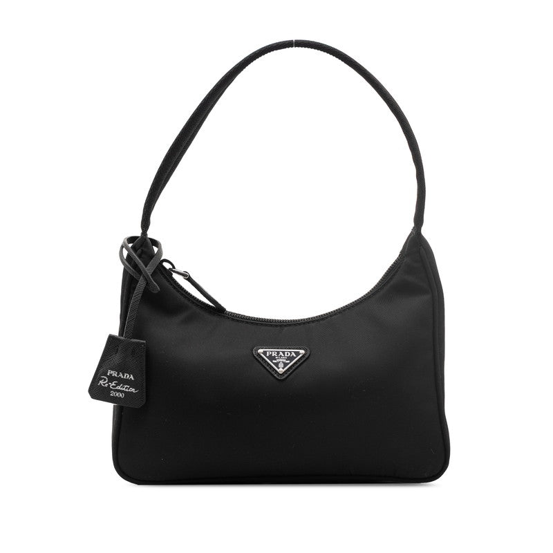 プラダ 三角ロゴプレート ミニハンドバッグ ショルダーバッグ 1NE515 ブラック ナイロン レディース PRADA 【中古】