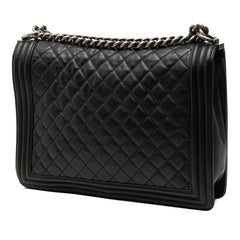 シャネル ボーイシャネル マトラッセ30 ココマーク チェーン ショルダーバッグ ブラック ラムスキン レディース CHANEL 【中古】