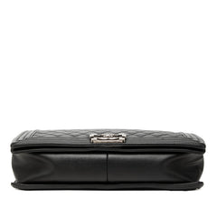シャネル ボーイシャネル マトラッセ30 ココマーク チェーン ショルダーバッグ ブラック ラムスキン レディース CHANEL 【中古】