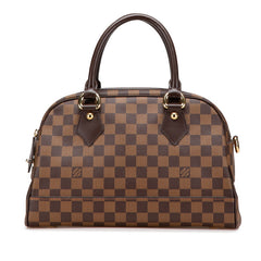 ルイ ヴィトン ダミエ ドゥオモ ハンドバッグ ボストンバッグ N60008 ブラウン PVC レザー レディース LOUIS VUITTON 【中古】
