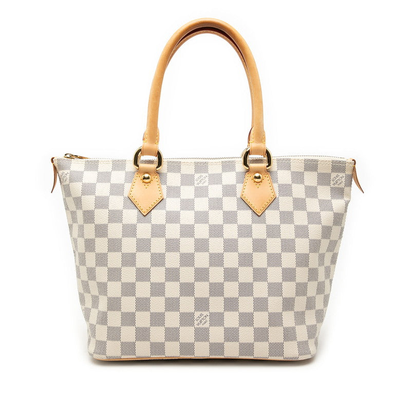 ルイ ヴィトン ダミエ アズール サレヤPM トートバッグ ハンドバッグ N51186 ホワイト PVC レザー レディース LOUIS VUITTON 【中古】