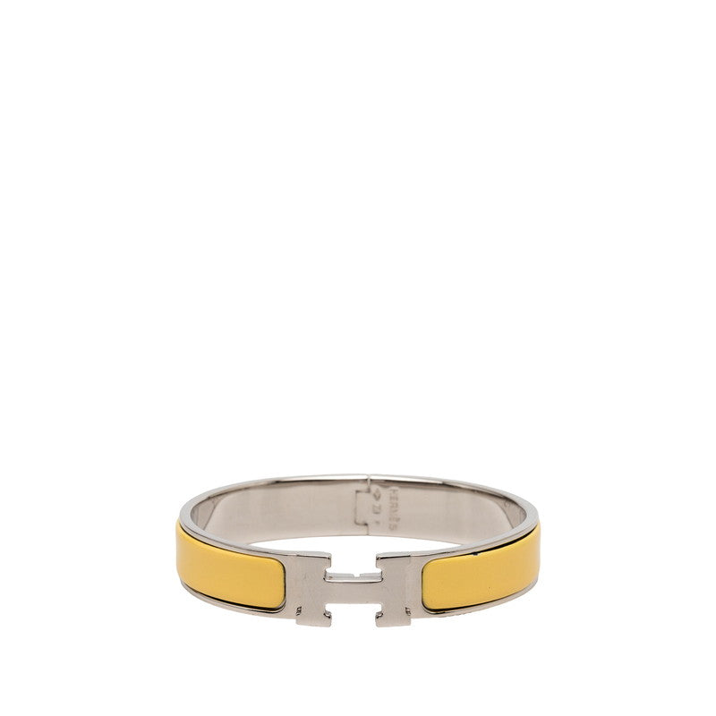 エルメス クリッククラック クリックH PM ブレスレット シルバー イエロー メタル エナメル レディース HERMES 【中古】