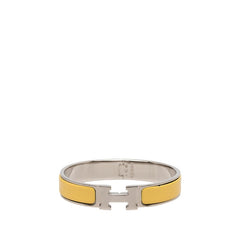 エルメス クリッククラック クリックH PM ブレスレット シルバー イエロー メタル エナメル レディース HERMES 【中古】
