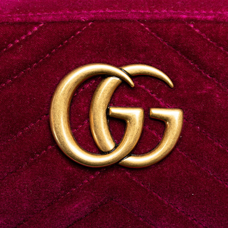 グッチ GGマーモント ショルダーバッグ 447682 パープル ベロア レザー レディース GUCCI 【中古】
