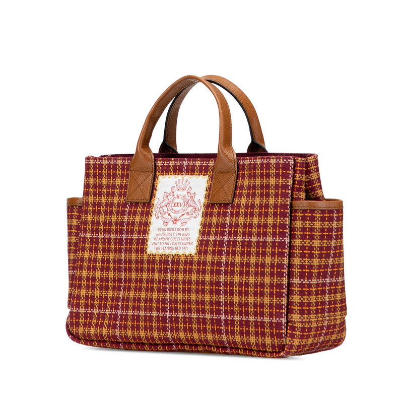 グッチ チルドレンズ ハンドバッグ トートバッグ 628159 ブラウン ボルドー系 キャンバス レザー レディース GUCCI 【中古】