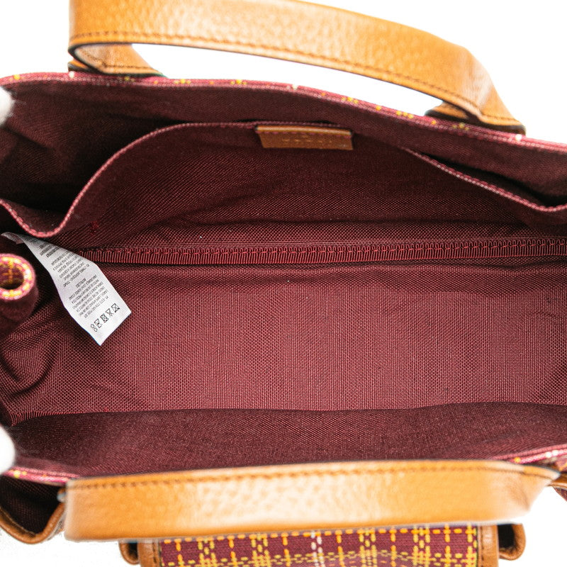 グッチ チルドレンズ ハンドバッグ トートバッグ 628159 ブラウン ボルドー系 キャンバス レザー レディース GUCCI 【中古】