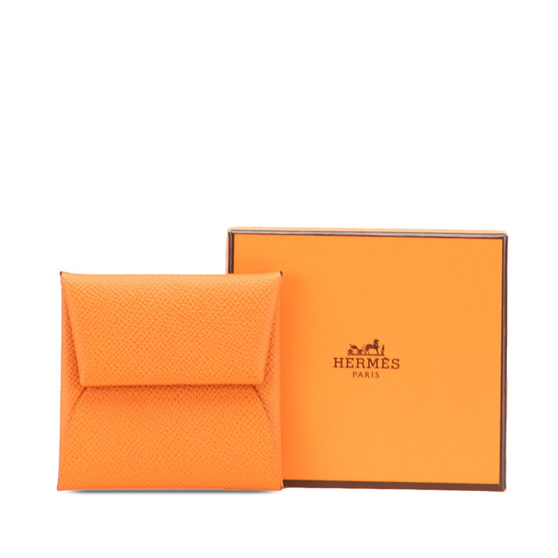 エルメス バスティア コインケース オレンジ ヴォーエプソン レディース HERMES 【中古】