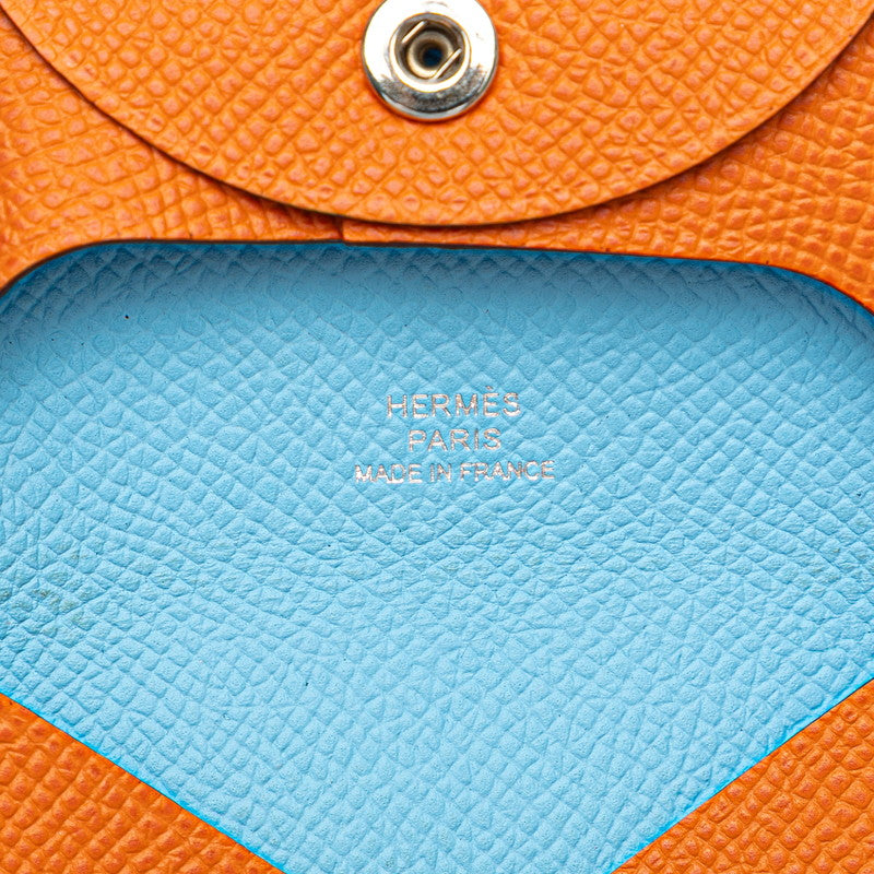エルメス バスティア コインケース オレンジ ヴォーエプソン レディース HERMES 【中古】