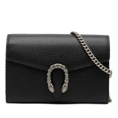 グッチ ディオニュソス 斜め掛け チェーンウォレット ショルダーバッグ 401231 ブラック レザー レディース GUCCI 【中古】