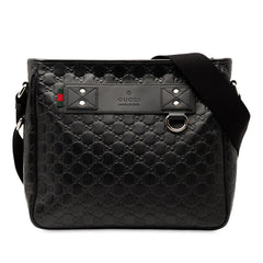 グッチ グッチシマ ショルダーバッグ 322080 ブラック レザー メンズ GUCCI 【中古】