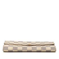 ルイ ヴィトン ダミエ アズール ポルトフォイユ サラ 長財布 N61735 ホワイト PVC レザー レディース LOUIS VUITTON 【中古】
