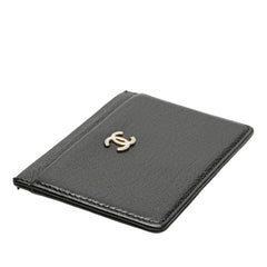 シャネル ココマーク カードケース ブラック レザー レディース CHANEL 【中古】