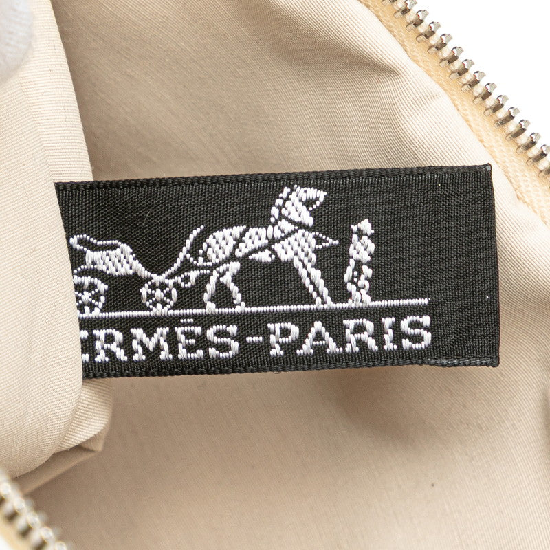 エルメス トゥルースフラット EQUATEUR 赤道直下 ポーチ ホワイト グリーン マルチカラー キャンバス レディース HERMES 【中古】