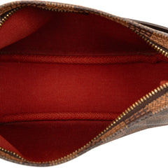 ルイ ヴィトン ダミエ トゥルース メイクアップ アクセサリーポーチ ハンドバッグ N51982 ブラウン PVC レザー レディース LOUIS VUITTON 【中古】