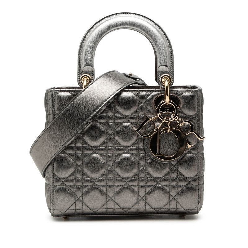 ディオール カナージュ レディディオール ハンドバッグ ショルダーバッグ 2WAY シルバー ゴールド レザー レディース Dior 【中古】