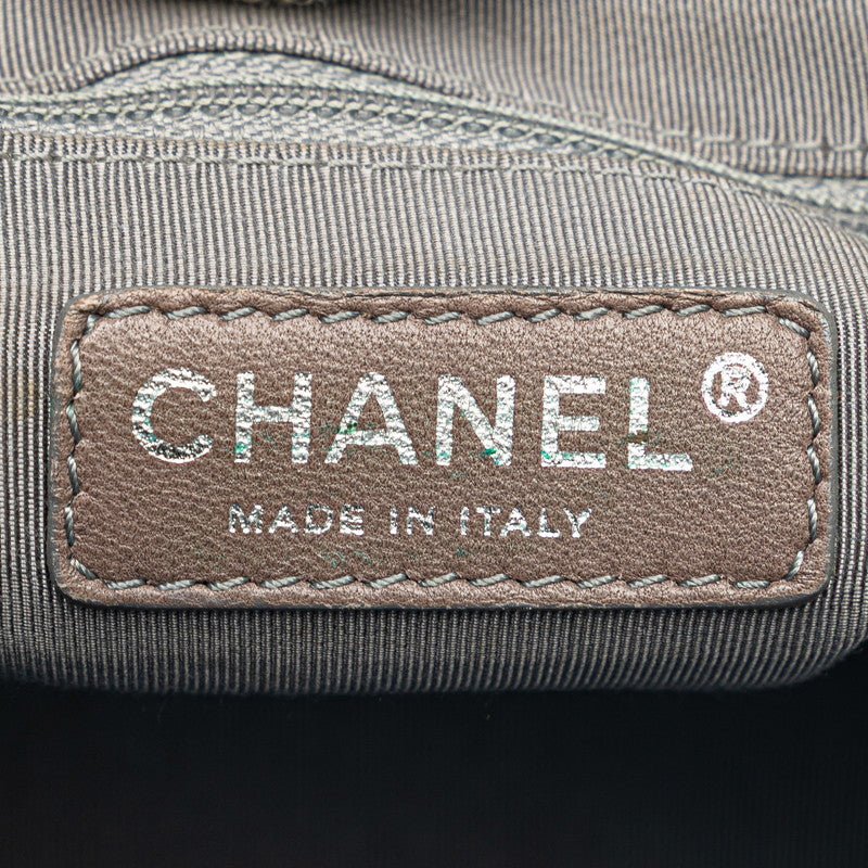 シャネル ラグジュアリーライン ココマーク トートバッグ ブルー レザー レディース CHANEL 【中古】