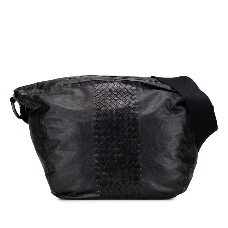 ボッテガヴェネタ イントレチャート ショルダーバッグ ブラック レザー レディース BOTTEGAVENETA 【中古】