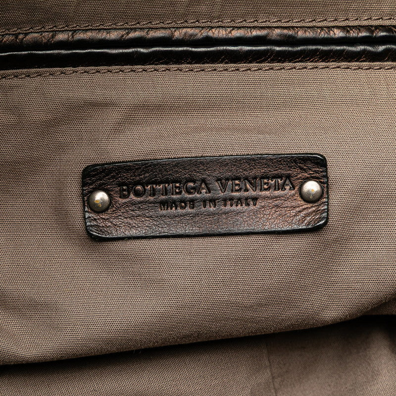 ボッテガヴェネタ イントレチャート ショルダーバッグ ブラック レザー レディース BOTTEGAVENETA 【中古】