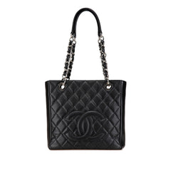 シャネル マトラッセ PSTトート ココマーク チェーン トートバッグ ショルダーバッグ ブラック キャビアスキン レディース CHANEL 【中古】