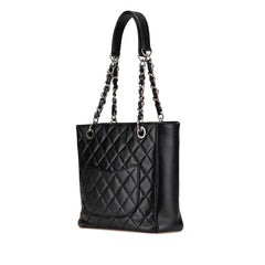 シャネル マトラッセ PSTトート ココマーク チェーン トートバッグ ショルダーバッグ ブラック キャビアスキン レディース CHANEL 【中古】