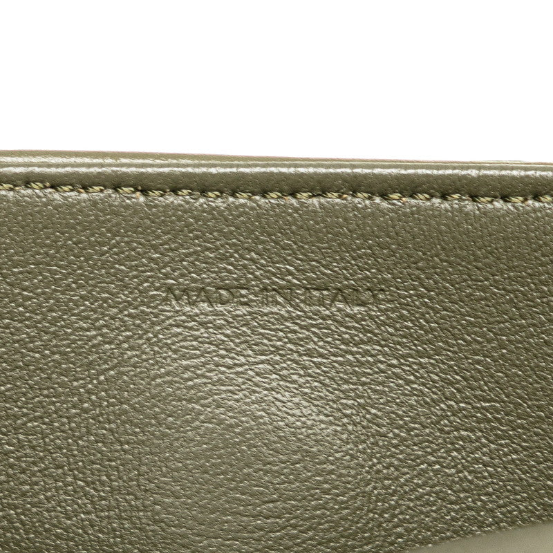 セリーヌ ロゴ トライアングル ショルダーバッグ カーキ レザー レディース CELINE 【中古】