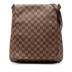 ルイ ヴィトン ダミエ ミュゼット 斜め掛け ショルダーバッグ N51302 ブラウン PVC レザー レディース LOUIS VUITTON 【中古】