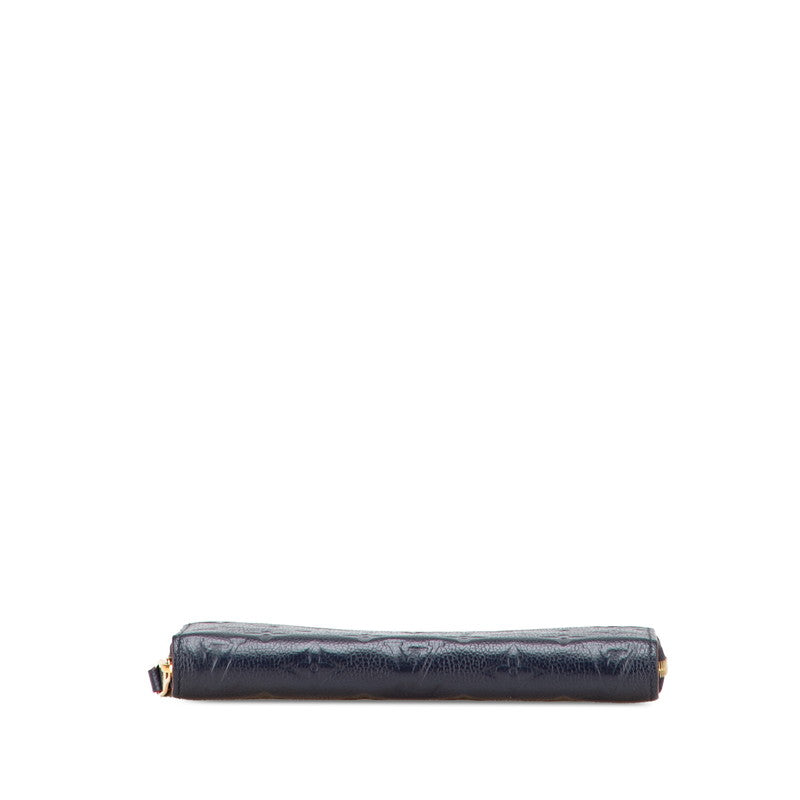 ルイ ヴィトン モノグラム アンプラント ジッピーウォレット ラウンドファスナー 長財布 M62121 マリーヌルージュ ネイビー レッド レザー レディース LOUIS VUITTON 【中古】