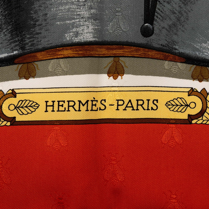 エルメス カレ90 NAPOLEON ナポレオン スカーフ ホワイト レッド マルチカラー シルク レディース HERMES 【中古】
