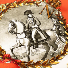 エルメス カレ90 NAPOLEON ナポレオン スカーフ ホワイト レッド マルチカラー シルク レディース HERMES 【中古】