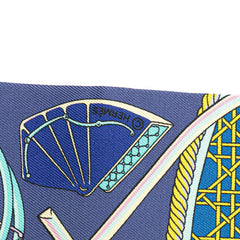 エルメス ツイリー LES VOITURES A TRANSFORMATION 折畳式幌の馬車 スカーフ マルチカラー ブルー シルク レディース HERMES 【中古】