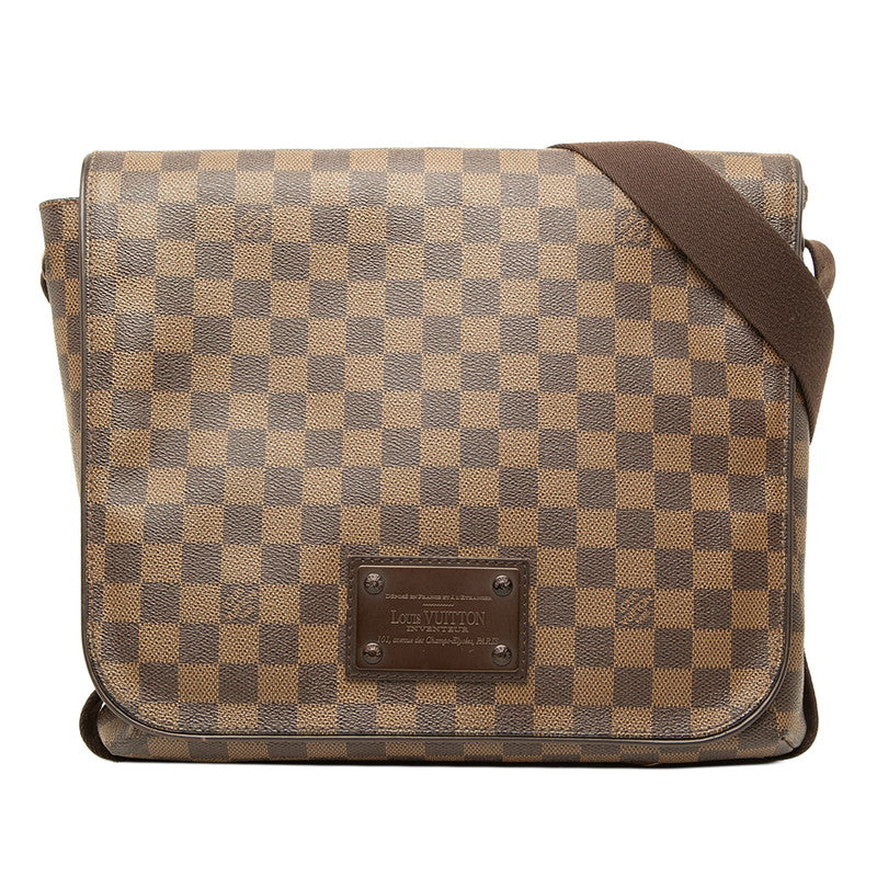 ルイ ヴィトン ダミエ ブルックリンMM 斜め掛け ショルダーバッグ N51211 ブラウン PVC レザー レディース LOUIS VUITTON 中古