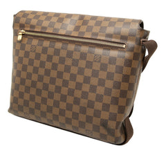 ルイ ヴィトン ダミエ ブルックリンMM 斜め掛け ショルダーバッグ N51211 ブラウン PVC レザー レディース LOUIS VUITTON 中古