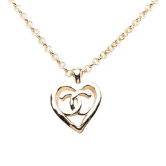 シャネル ハート ココマーク チェーン ペンダント ネックレス B22P シルバー メタル レディース CHANEL 【中古】