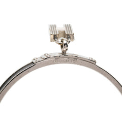 エルメス ケリー バングル ブレスレット シルバー ブラック メタル レザー レディース HERMES 中古