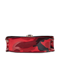 ヴァレンティノ ロックスタッズ カモフラージュ ショルダーバッグ レッド ブラック レザー キャンバス レディース VALENTINO 【中古】