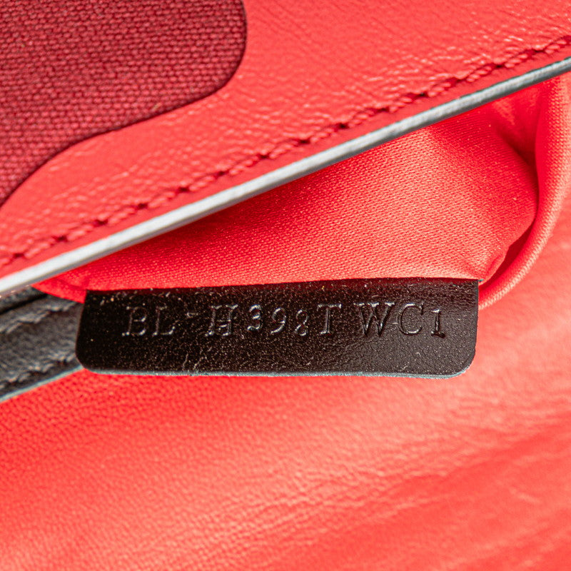 ヴァレンティノ ロックスタッズ カモフラージュ ショルダーバッグ レッド ブラック レザー キャンバス レディース VALENTINO 【中古】
