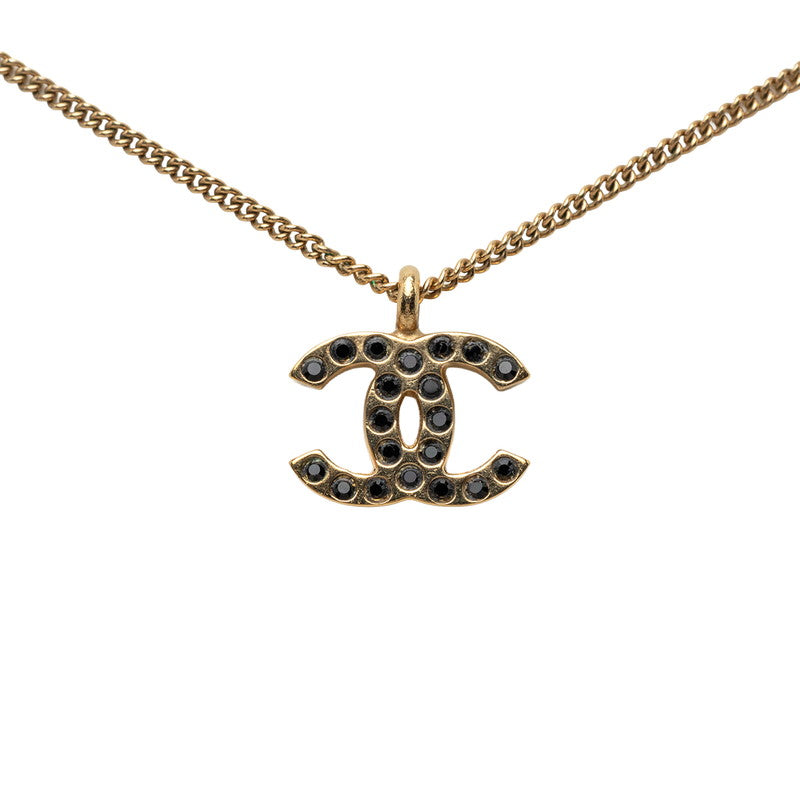 シャネル ココマーク ネックレス 01A ゴールド ブラック メッキ レディース CHANEL 【中古】