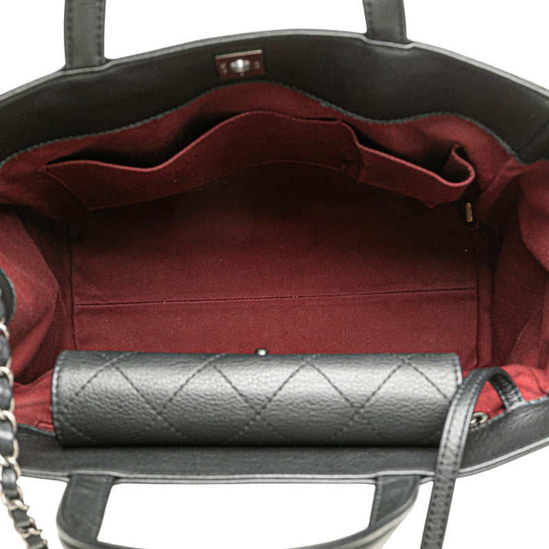 シャネル ココマーク ハンドバッグ チェーン ショルダーバッグ ブラック キャビアスキン レディース CHANEL 【中古】