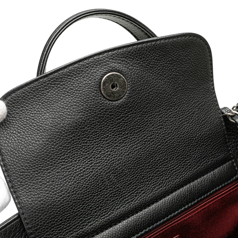 シャネル ココマーク ハンドバッグ チェーン ショルダーバッグ ブラック キャビアスキン レディース CHANEL 【中古】