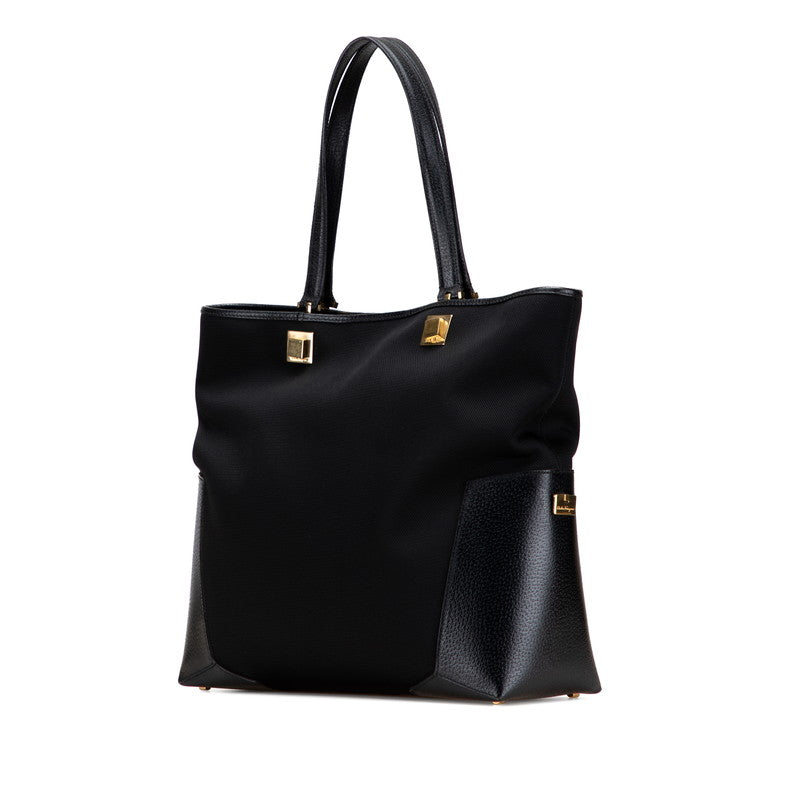 サルヴァトーレフェラガモ ショルダーバッグ トートバッグ AU-21 1896 ブラック レザー ナイロンキャンバス レディース Salvatore Ferragamo 【中古】