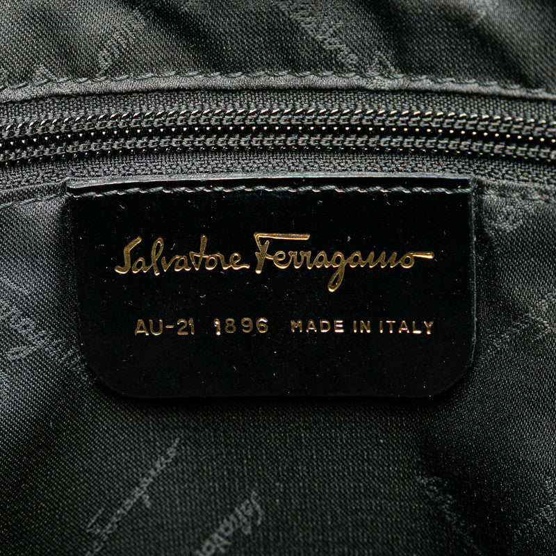 サルヴァトーレフェラガモ ショルダーバッグ トートバッグ AU-21 1896 ブラック レザー ナイロンキャンバス レディース Salvatore Ferragamo 【中古】