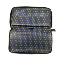 プラダ ロゴ 長財布 ラウンドファスナー ブラック レザー レディース PRADA 中古